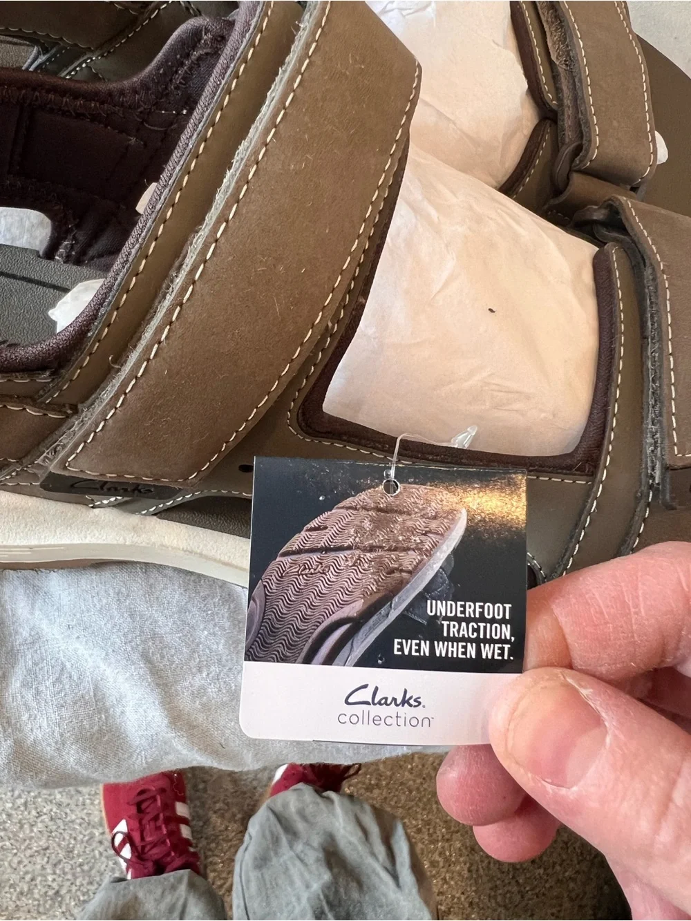 Clarks Men's Grandview Trek Taupe Sandal